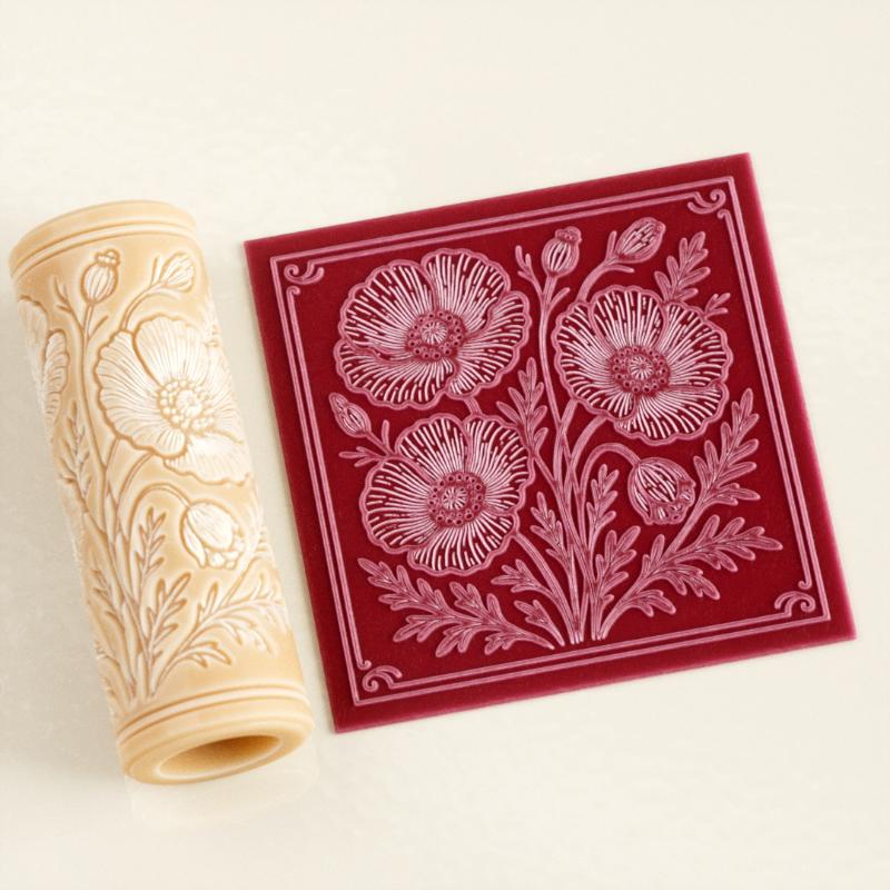Embroidery Texture - Rodillo de arcilla con diseño de