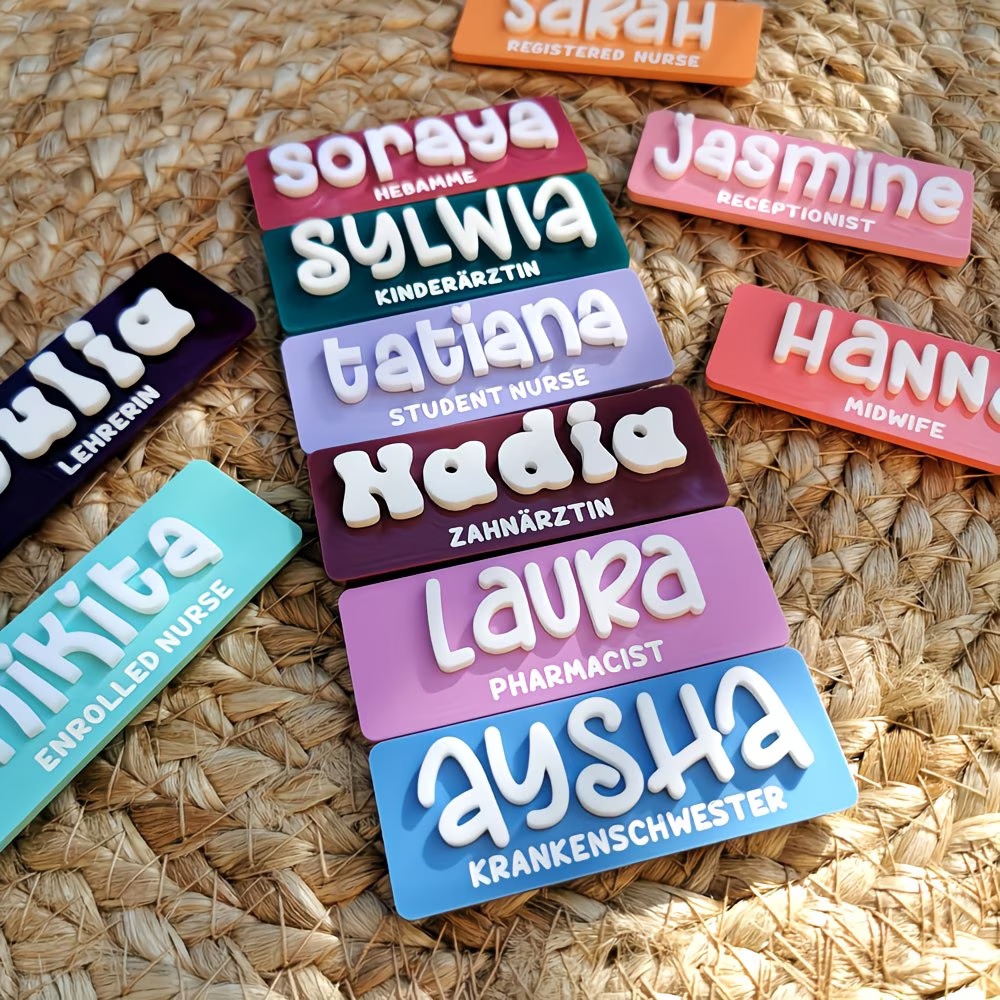 Embroidery Texture - Broches Personalizados con Nombre, Insignias Acrílicas