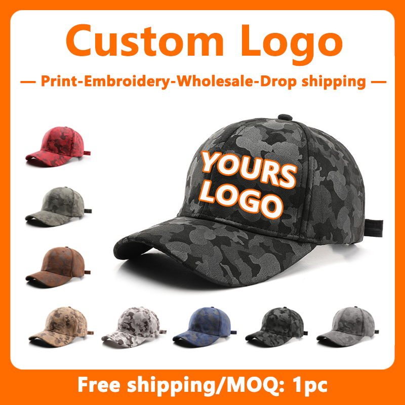 Embroidery Design Logo - Sombrero de camuflaje bordado con logotipo