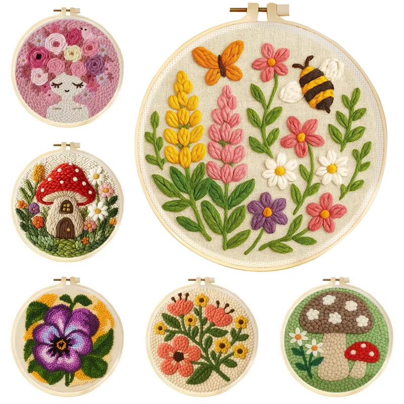 Embroidery Hoop Square - Kits de bordado con aguja perforadora