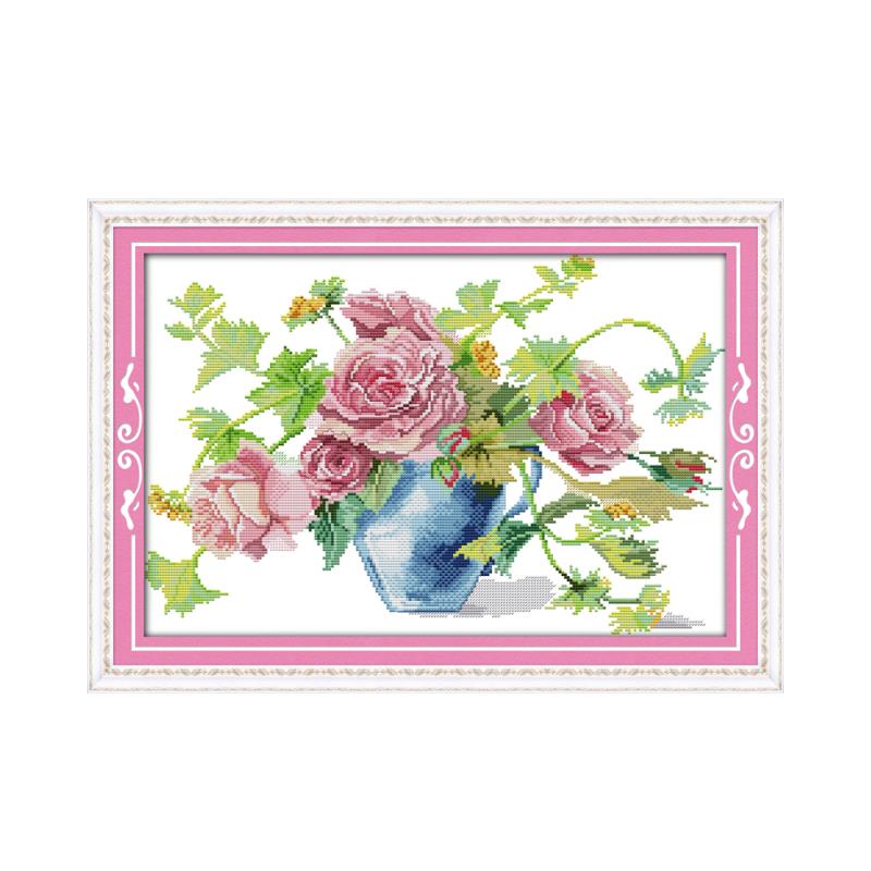 Embroidery Rose Stitch - Kit de punto de cruz de