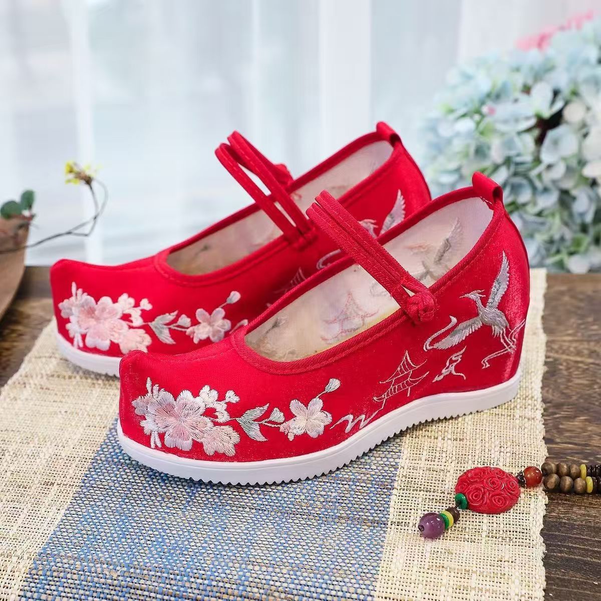 Embroidery Style - Zapatos bordados internos aumentados para mujer,
