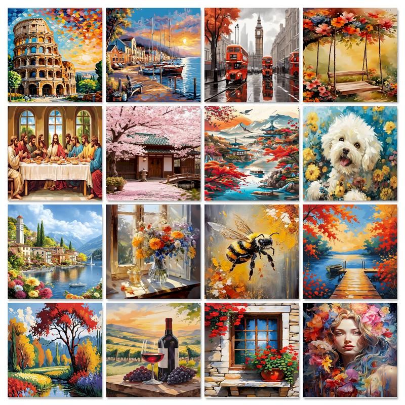 Embroidery Translate - CHENISTORY-pintura por número de casa, paisaje,