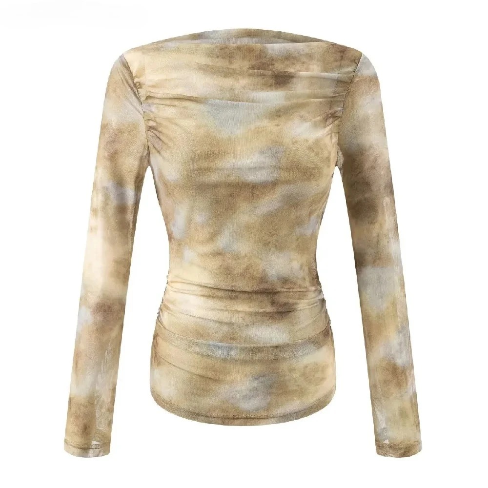 Embroidery Fashion - Camiseta Sexy con Estampado Tie-Dye y