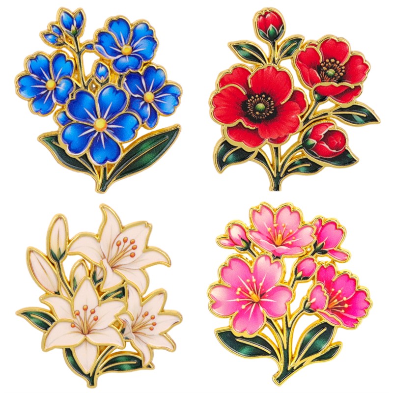 Embroidery Outfit - Bonito Broche de Esmalte Floral Vintage