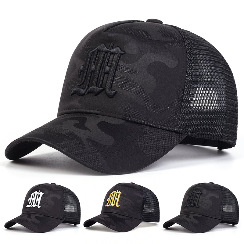 Embroidery Letter M - Gorras de red de béisbol con