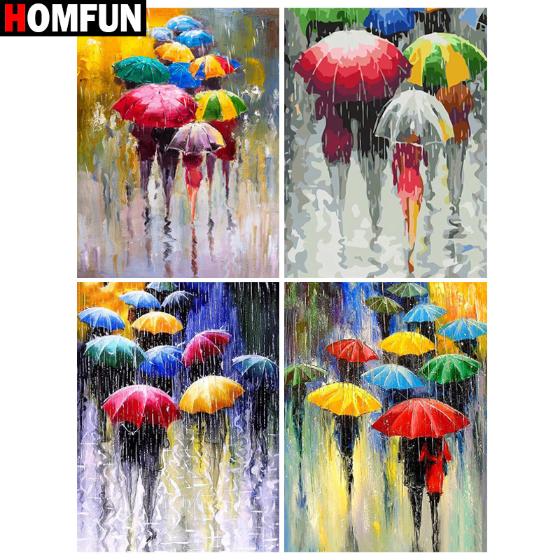 Embroidery Cross Stitch Patterns - HOMFUN-pintura de diamante 5D Diy, bordado