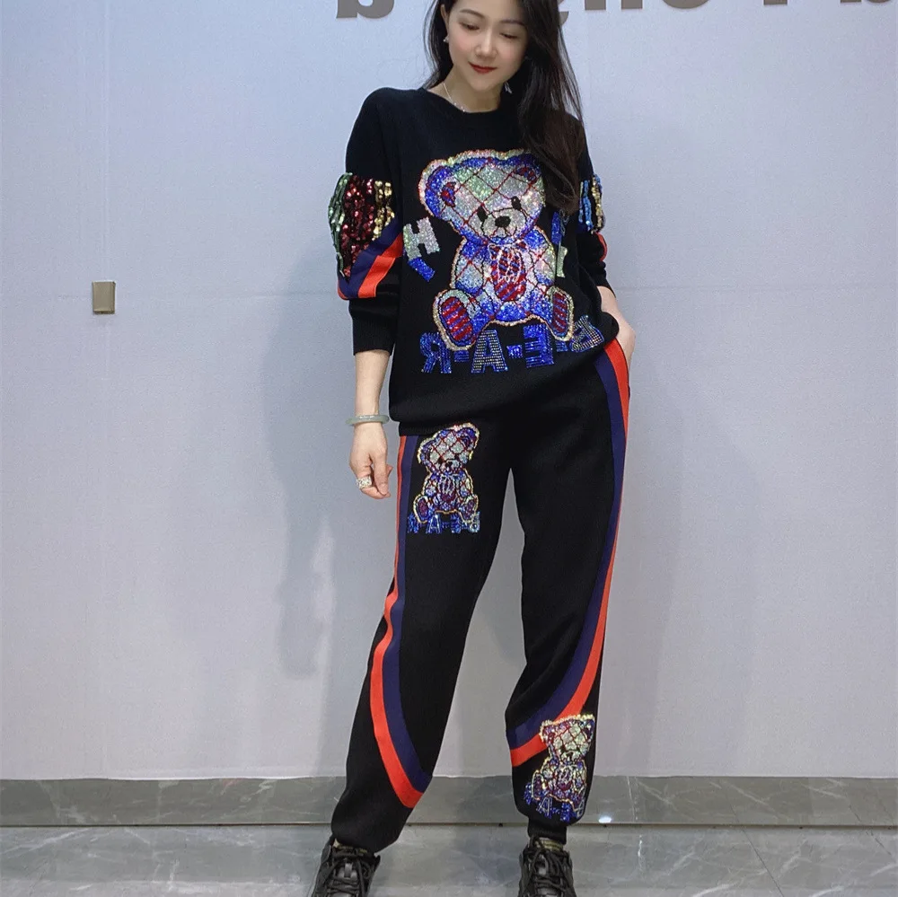 Embroidery X Pattern - Conjunto de 2 piezas con estampado