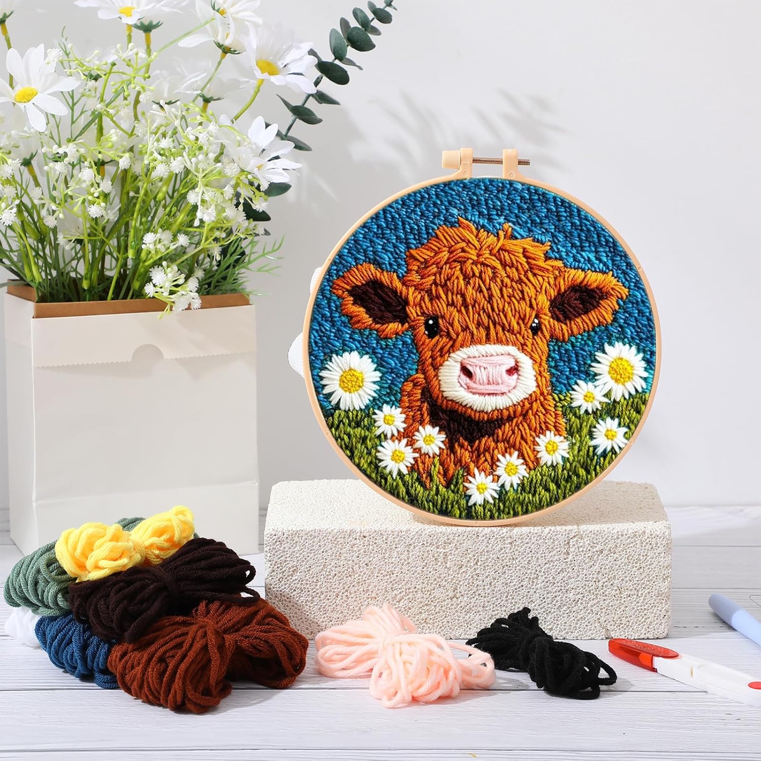 Kits de Agujas de Punch Needle - Embroidery Hoop Square reseña y precio