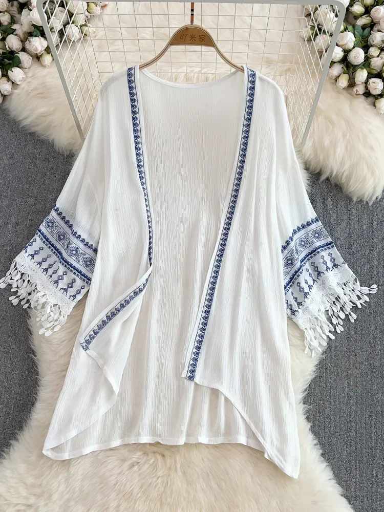 Chal de estilo étnico bohemio  - Embroidery Zig Zag Stitch reseña y precio