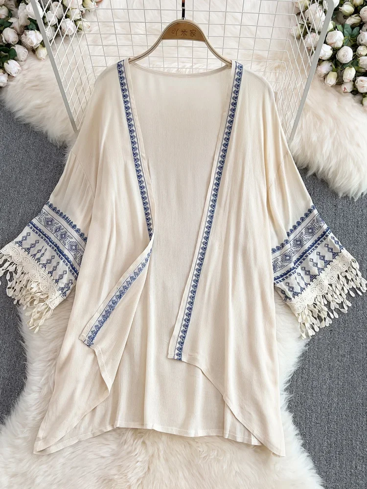 Chal de estilo étnico bohemio  - Embroidery Zig Zag Stitch reseña y precio