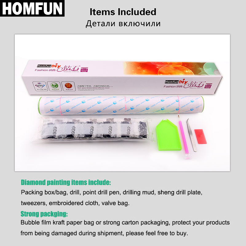 HOMFUN-Bordado de diamantes 5D - Embroidery Cross Stitch Patterns reseña y precio