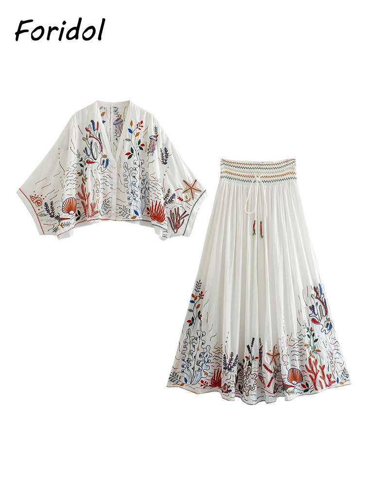 Foridol-Conjunto de Falda larg - Embroidery Uniforms reseña y precio