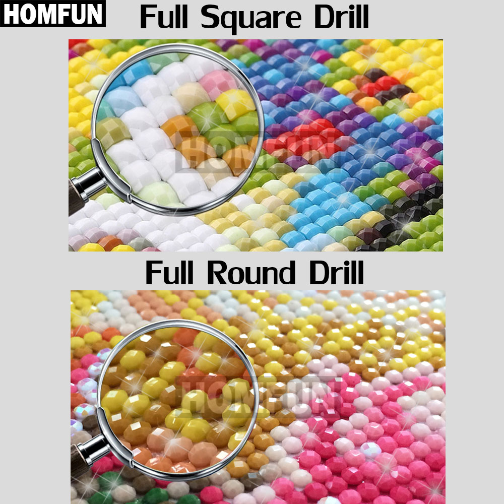 HOMFUN bordado de diamantes 