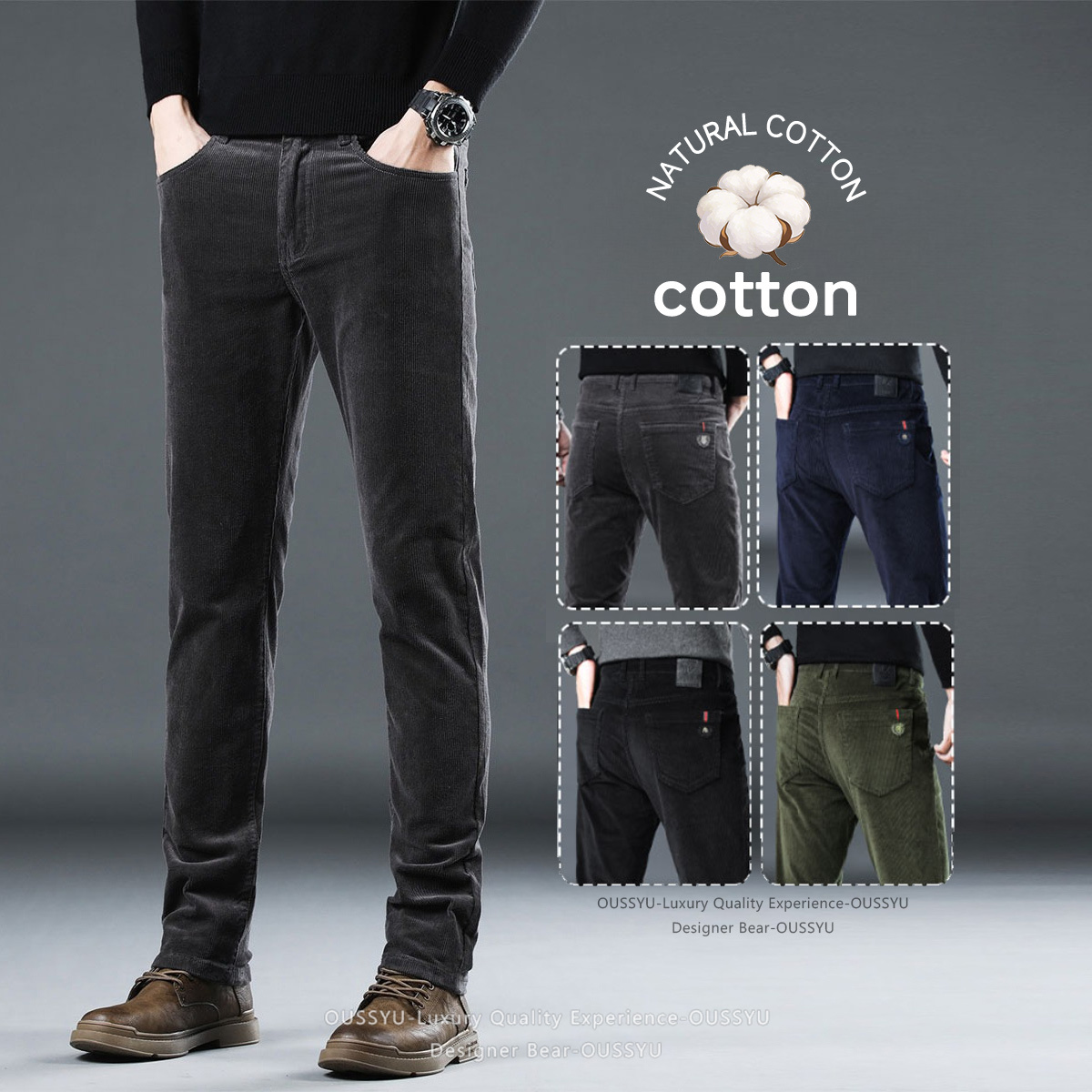 Pantalones de pana de algodón  - Embroidery Texture reseña y precio