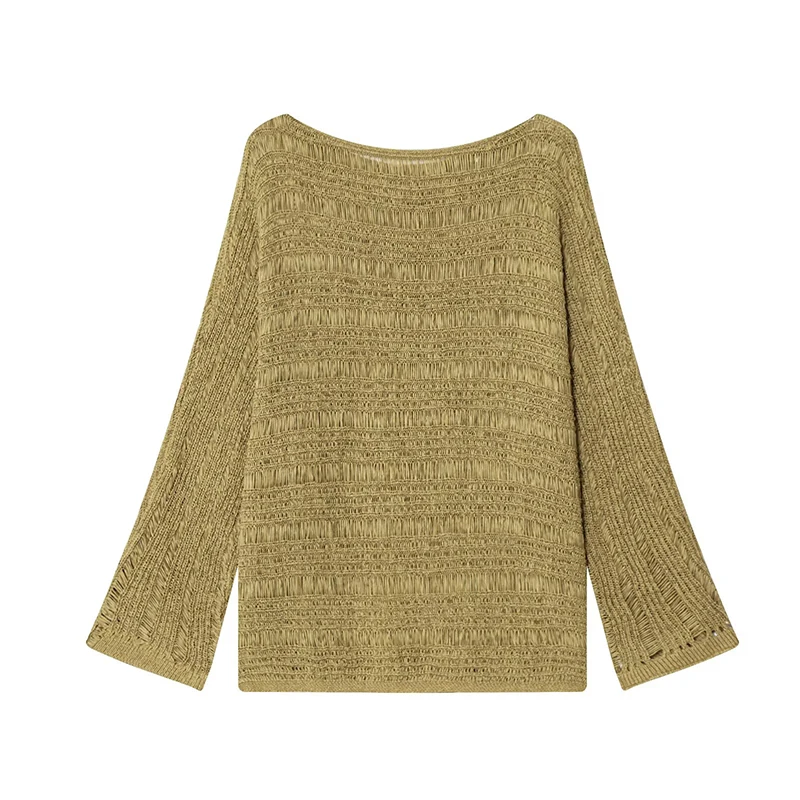 Suéter de Punto con Cuello Bar - Embroidery Fashion reseña y precio