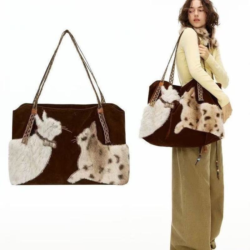 Bolso de mano con diseño de ca - Embroidery Texture reseña y precio