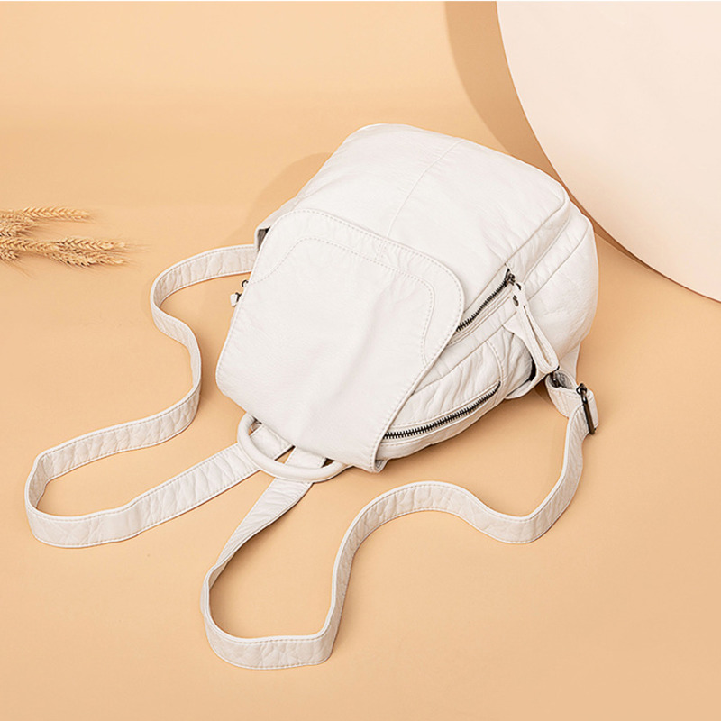 Mochila De Cuero lavado blanco - Embroidery Kit Pouch reseña y precio