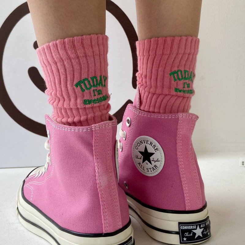 Calcetines divertidos de algod - Embroidery Letter M reseña y precio