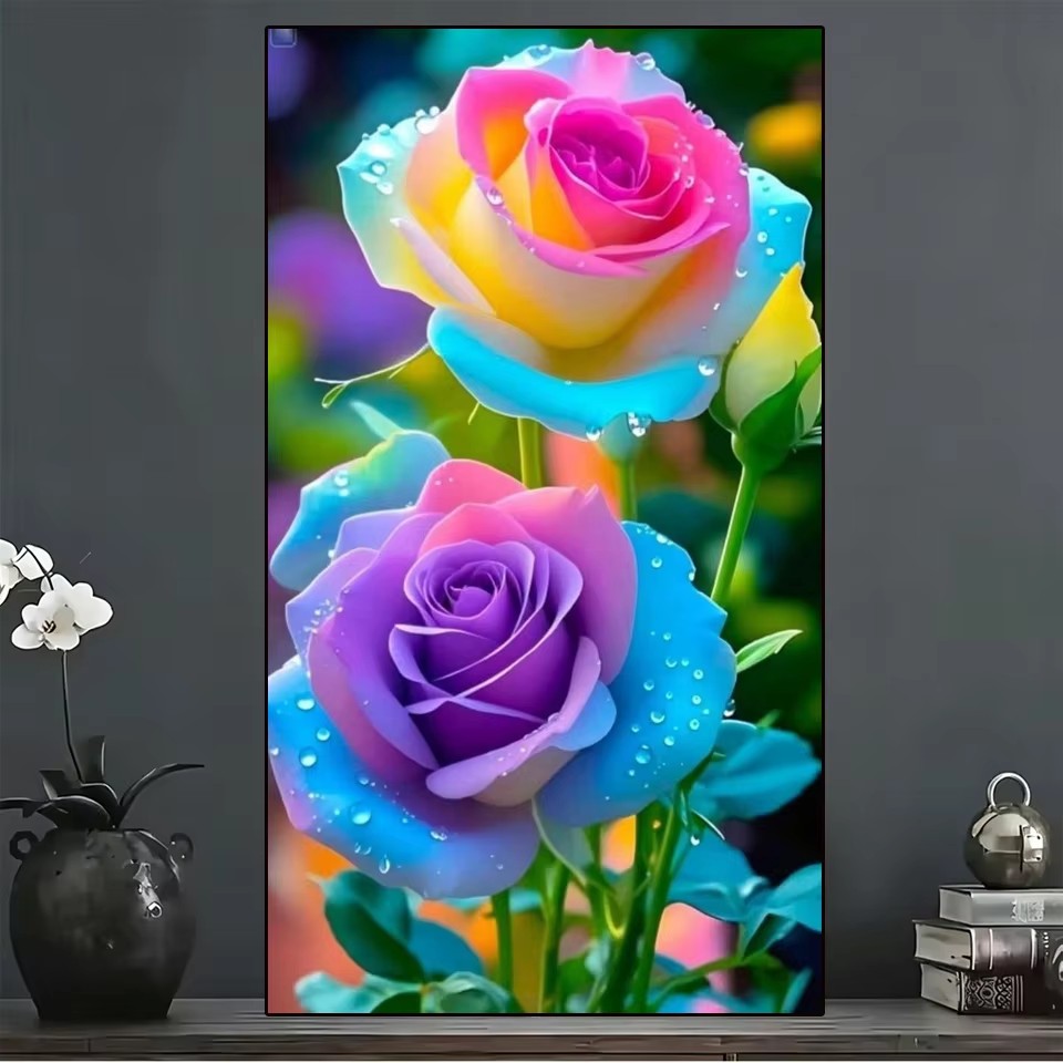 Pintura de Diamantes Cuadrados - Embroidery Rose Stitch reseña y precio