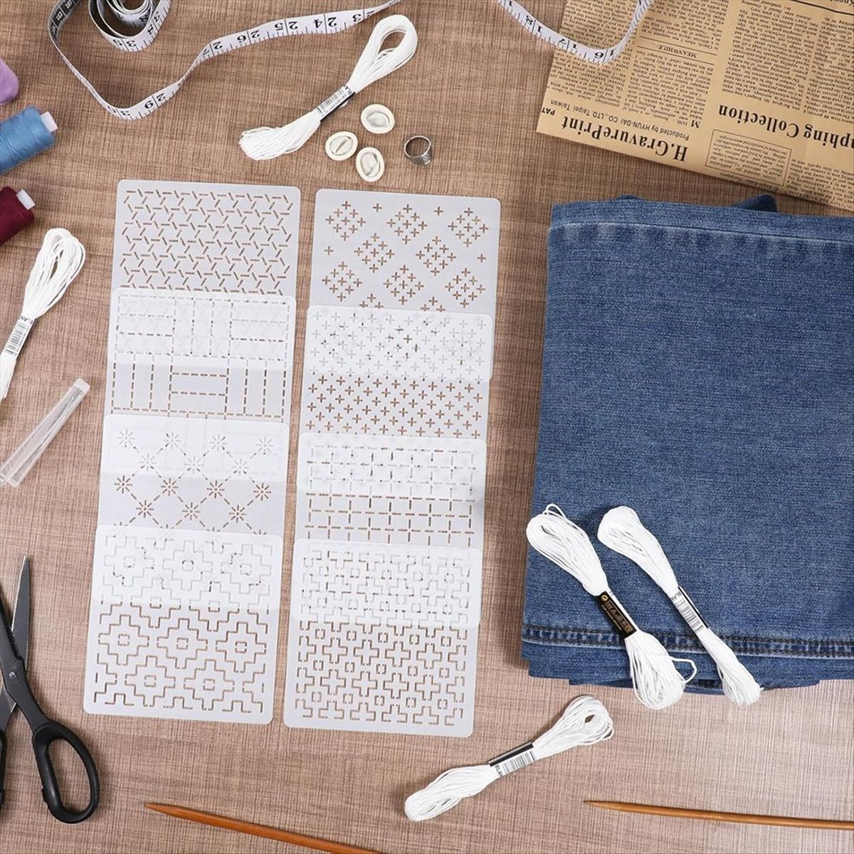 AT16 24 Uds. Kit de plantillas - Embroidery X Pattern reseña y precio