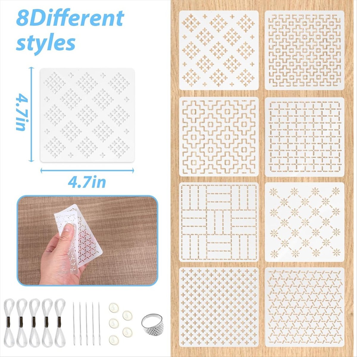 AT16 24 Uds. Kit de plantillas - Embroidery X Pattern reseña y precio