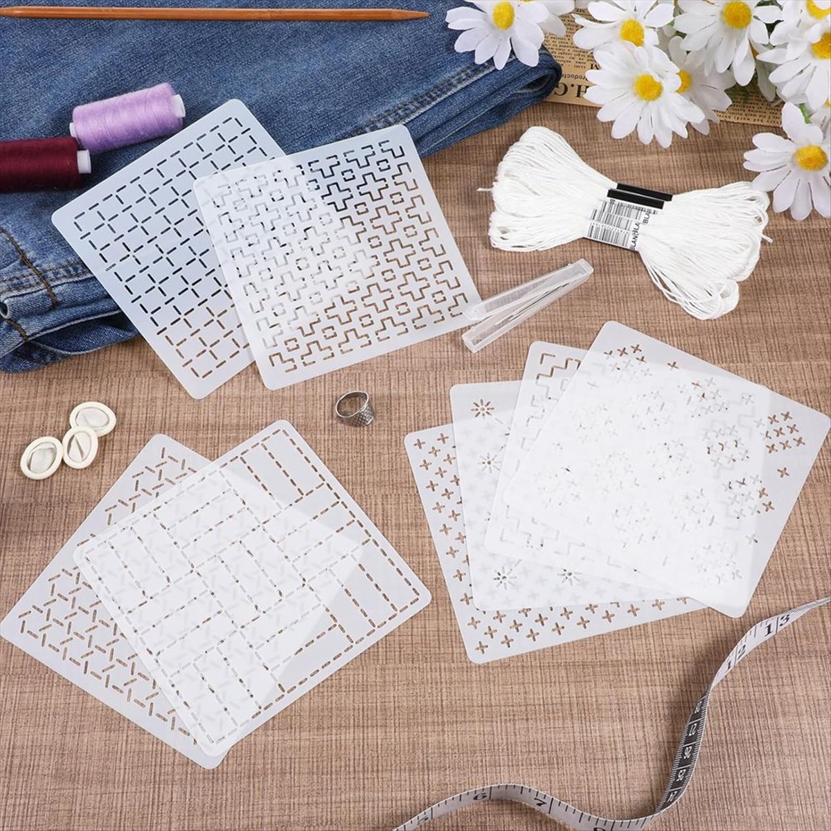 AT16 24 Uds. Kit de plantillas - Embroidery X Pattern reseña y precio