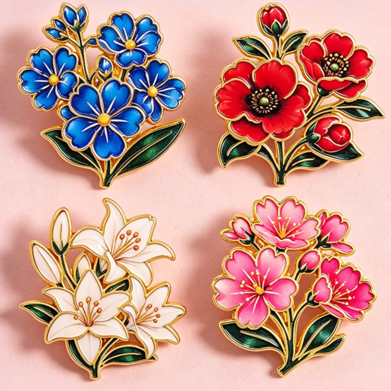 Bonito Broche de Esmalte Flora - Embroidery Outfit reseña y precio